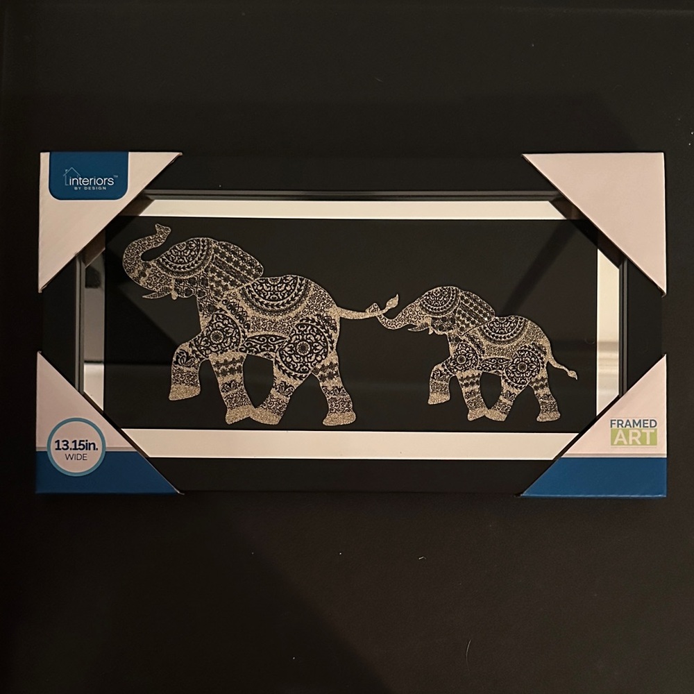 Elephant Framed Art with Intricate Design